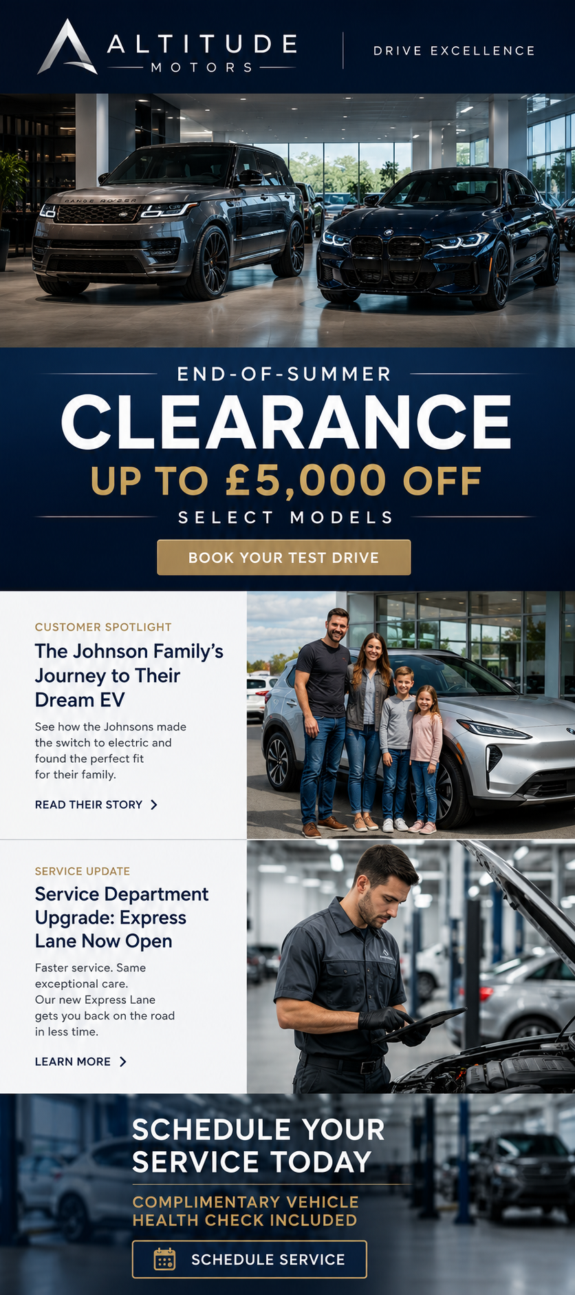 Altitude Motors newsletter example